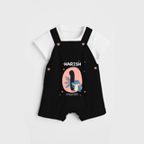 Commemorate your little one's 1st month with a customized Dungaree Set - BLACK - 0 - 5 Months Old (Chest 17")