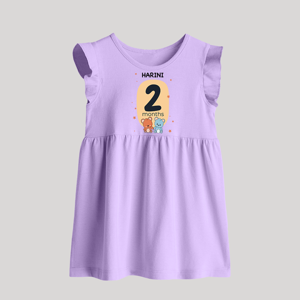 Baby Baby Frock Birthday Outfit - 2nd Month | Personalized Baby Frock | Cozy Cotton Fabric - LILAC - 0 - 3 Months Old (Chest 17")