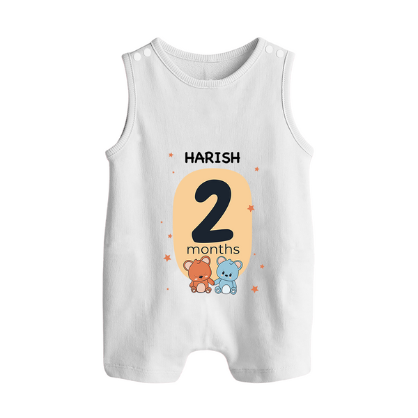 Baby Romper Suit/ Sleeveless Romper Birthday Outfit - 2nd Month | Personalized Romper Suit/ Sleeveless Romper | Cozy Cotton Fabric - WHITE - 0 - 5 Months Old (Chest 18")