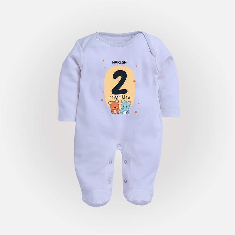 Commemorate This Special Moment With Our Bespoke Baby Sleep Suit, Perfect For 2-Month Celebration - BABY BLUE - New Born (Chest 7.5")