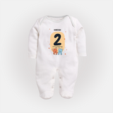 Commemorate This Special Moment With Our Bespoke Baby Sleep Suit, Perfect For 2-Month Celebration - WHITE - New Born (Chest 7.5")