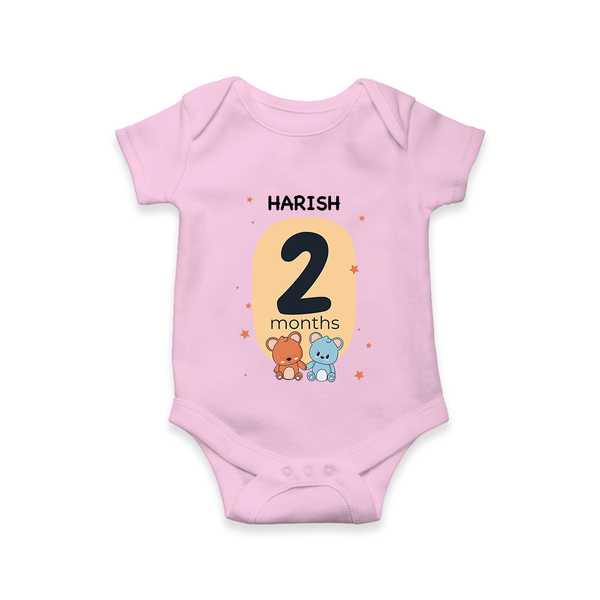 Baby Romper Birthday Outfit - 2nd Month | Personalized Bodysuit | Cozy Cotton Fabric - BABY PINK - New Born (Chest 14")