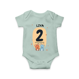 Commemorate your little one's 2nd month with a customized romper - MINT GREEN - 0 - 3 Months Old (Chest 16")