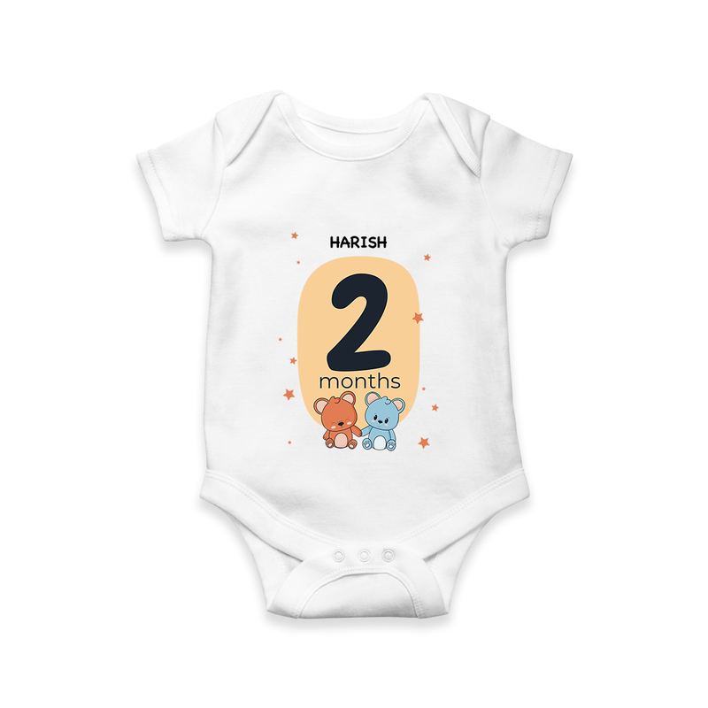 Commemorate This Special Moment With Our Bespoke Baby Romper, Perfect For 2-Month Celebration - WHITE - 0 - 3 Months Old (Chest 16")