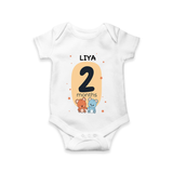 Commemorate your little one's 2nd month with a customized romper - WHITE - 0 - 3 Months Old (Chest 16")