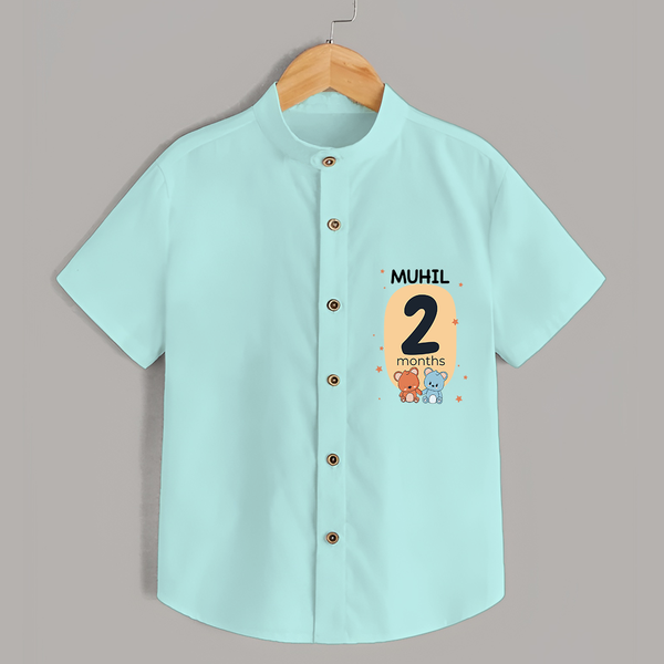 Commemorate your little one's 2nd month with a customized Shirt - ARCTIC BLUE - 0 - 6 Months Old (Chest 21")