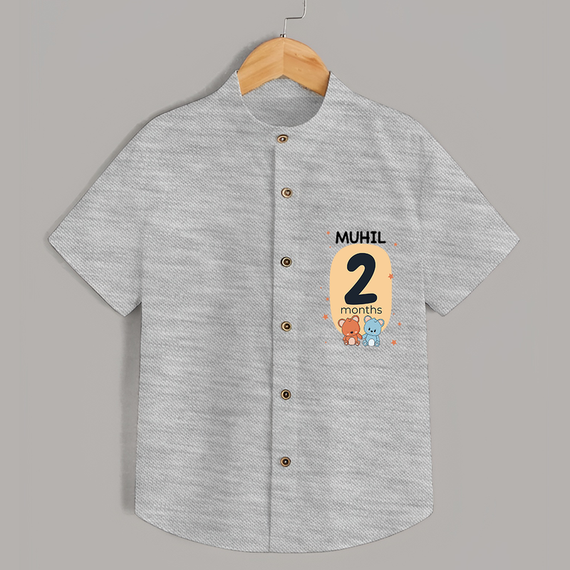 Commemorate your little one's 2nd month with a customized Shirt - GREY MELANGE - 0 - 6 Months Old (Chest 21")
