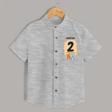 Baby Shirt Birthday Outfit - 2nd Month | Personalized Shirt | Cozy Cotton Fabric - GREY - 0 - 6 Months Old (Chest 23")