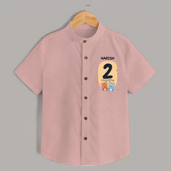 Baby Shirt Birthday Outfit - 2nd Month | Personalized Shirt | Cozy Cotton Fabric - PEACH - 0 - 6 Months Old (Chest 23")