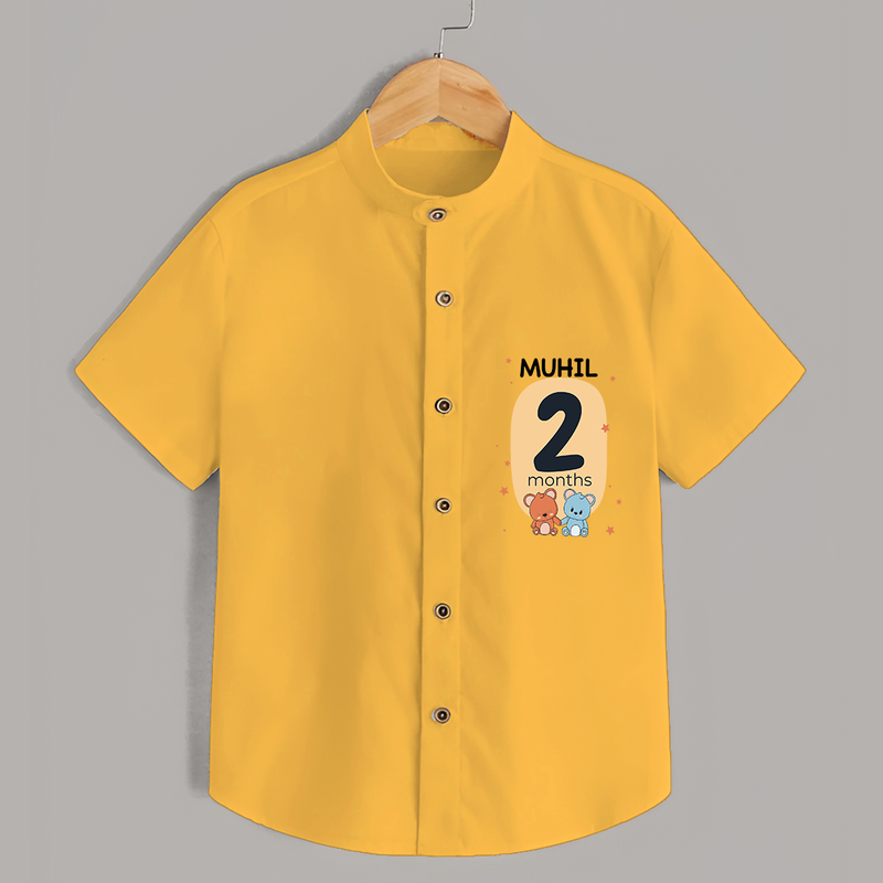 Commemorate your little one's 2nd month with a customized Shirt - YELLOW - 0 - 6 Months Old (Chest 21")