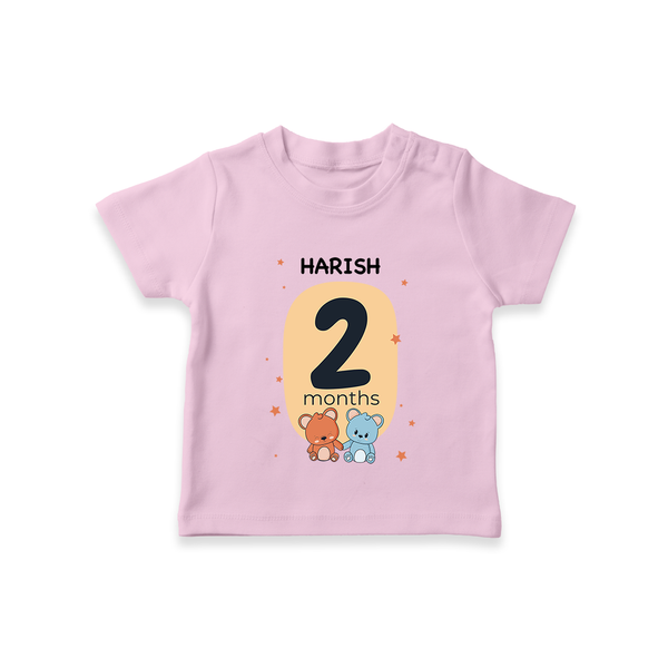 Baby T-Shirt Birthday Outfit - 2nd Month | Personalized T-Shirt | Cozy Cotton Fabric - BABY PINK - 0-5 Months Old (Chest 17")