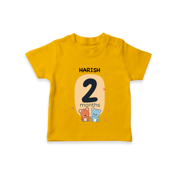 Baby T-Shirt Birthday Outfit - 2nd Month | Personalized T-Shirt | Cozy Cotton Fabric - CHROME YELLOW - 0-5 Months Old (Chest 17")
