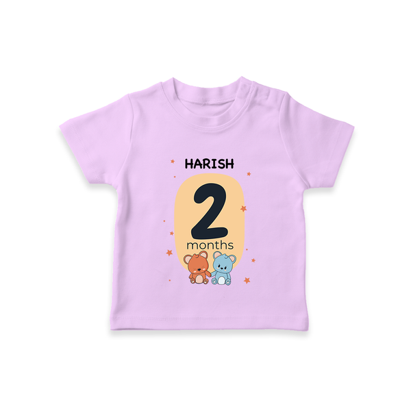 Baby T-Shirt Birthday Outfit - 2nd Month | Personalized T-Shirt | Cozy Cotton Fabric - LILAC - 0-5 Months Old (Chest 17")