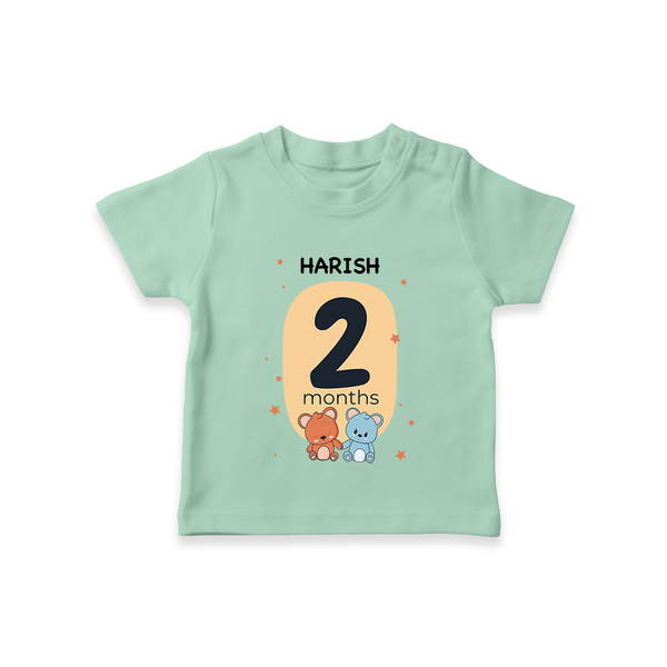 Baby T-Shirt Birthday Outfit - 2nd Month | Personalized T-Shirt | Cozy Cotton Fabric - MINT GREEN - 0-5 Months Old (Chest 17")