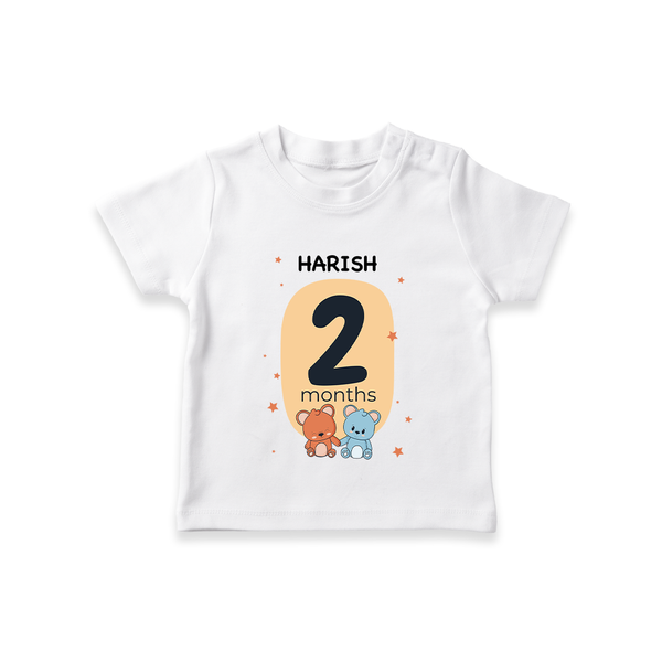 Baby T-Shirt Birthday Outfit - 2nd Month | Personalized T-Shirt | Cozy Cotton Fabric - WHITE - 0-5 Months Old (Chest 17")