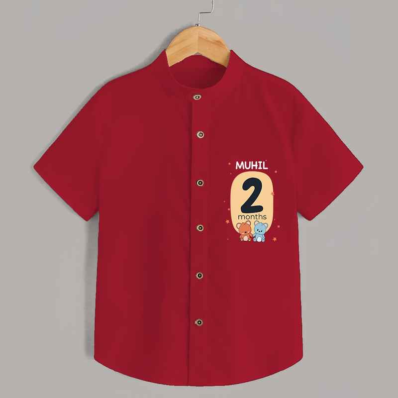 Commemorate your little one's 2nd month with a customized Shirt - RED - 0 - 6 Months Old (Chest 21")