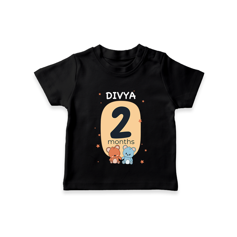Baby T-Shirt Birthday Outfit - 2nd Month | Personalized T-Shirt | Cozy Cotton Fabric - BLACK - 0-5 Months Old (Chest 17")