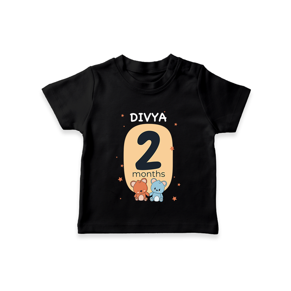 Baby T-Shirt Birthday Outfit - 2nd Month | Personalized T-Shirt | Cozy Cotton Fabric - BLACK - 0-5 Months Old (Chest 17")