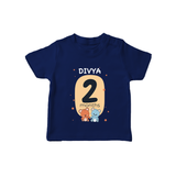 Baby T-Shirt Birthday Outfit - 2nd Month | Personalized T-Shirt | Cozy Cotton Fabric - NAVY BLUE - 0-5 Months Old (Chest 17")