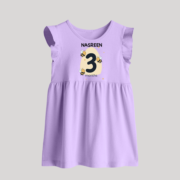 Baby Baby Frock Birthday Outfit - 3rd Month | Personalized Baby Frock | Cozy Cotton Fabric - LILAC - 0 - 3 Months Old (Chest 17")