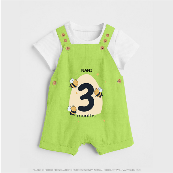 Commemorate This Special Moment With Our Bespoke Baby Dungaree Set, Perfect For 3-Month Celebration - GREEN - 0 - 5 Months Old (Chest 18")