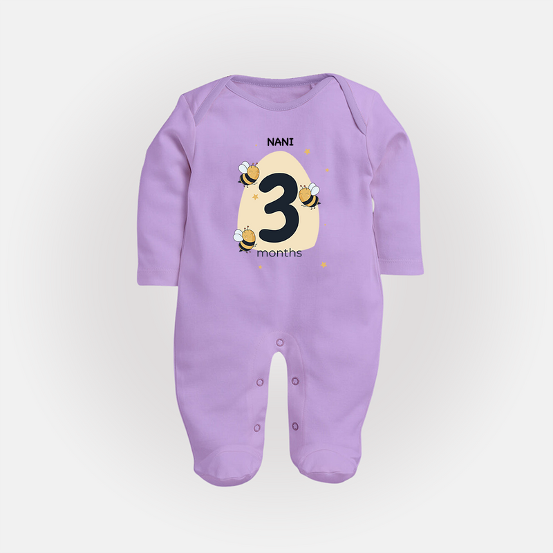 Commemorate This Special Moment With Our Bespoke Baby Sleep Suit, Perfect For 3-Month Celebration - LILAC - New Born (Chest 7.5")