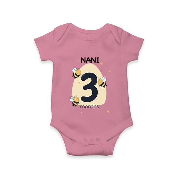 Baby Romper Birthday Outfit - 3rd Month | Personalized Bodysuit | Cozy Cotton Fabric - ONION - New Born (Chest 14")