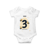 Commemorate This Special Moment With Our Bespoke Baby Romper, Perfect For 3-Month Celebration - WHITE - 0 - 3 Months Old (Chest 16")