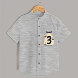 Commemorate your little one's 3rd month with a customized Shirt - GREY MELANGE - 0 - 6 Months Old (Chest 21")