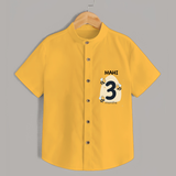 Commemorate your little one's 3rd month with a customized Shirt - YELLOW - 0 - 6 Months Old (Chest 21")