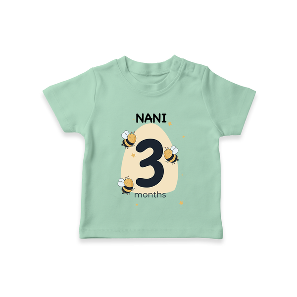 Baby T-Shirt Birthday Outfit - 3rd Month | Personalized T-Shirt | Cozy Cotton Fabric - MINT GREEN - 0-5 Months Old (Chest 17")
