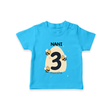 Baby T-Shirt Birthday Outfit - 3rd Month | Personalized T-Shirt | Cozy Cotton Fabric - SKY BLUE - 0-5 Months Old (Chest 17")
