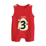 Commemorate This Special Moment With Our Bespoke Baby Romper Suit, Perfect For 3-Month Celebration - RED - 0 - 5 Months Old (Chest 18")