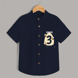 Commemorate your little one's 3rd month with a customized Shirt - NAVY BLUE - 0 - 6 Months Old (Chest 21")