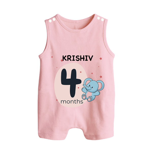 Commemorate This Special Moment With Our Bespoke Baby Romper Suit, Perfect For 4-Month Celebration - BABY PINK - 0 - 5 Months Old (Chest 18")