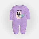 Commemorate This Special Moment With Our Bespoke Baby Sleep Suit, Perfect For 4-Month Celebration - LILAC - New Born (Chest 7.5")