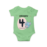 Commemorate This Special Moment With Our Bespoke Baby Romper, Perfect For 4-Month Celebration - GREEN - 0 - 3 Months Old (Chest 16")