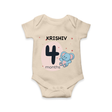 Commemorate This Special Moment With Our Bespoke Baby Romper, Perfect For 4-Month Celebration - IVORY - 0 - 3 Months Old (Chest 16")