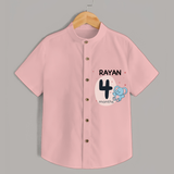 Commemorate your little one's 4th month with a customized Shirt - PEACH - 0 - 6 Months Old (Chest 21")