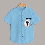 Commemorate your little one's 4th month with a customized Shirt - SKY BLUE - 0 - 6 Months Old (Chest 21")