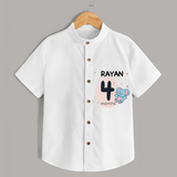 Commemorate your little one's 4th month with a customized Shirt - WHITE - 0 - 6 Months Old (Chest 21")