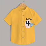 Commemorate your little one's 4th month with a customized Shirt - YELLOW - 0 - 6 Months Old (Chest 21")