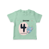 Commemorate your little one's 4th month with a customized T-Shirt - MINT GREEN - 0 - 5 Months Old (Chest 17")