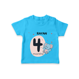 Commemorate your little one's 4th month with a customized T-Shirt - SKY BLUE - 0 - 5 Months Old (Chest 17")