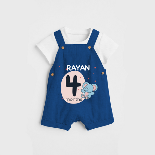 Commemorate your little one's 4th month with a customized Dungaree Set