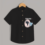 Commemorate your little one's 4th month with a customized Shirt - BLACK - 0 - 6 Months Old (Chest 21")