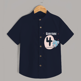 Commemorate your little one's 4th month with a customized Shirt - NAVY BLUE - 0 - 6 Months Old (Chest 21")