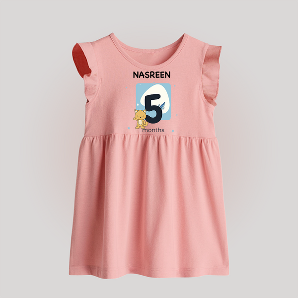 Baby Baby Frock Birthday Outfit - 5th Month | Personalized Baby Frock | Cozy Cotton Fabric - BABY PINK - 0 - 3 Months Old (Chest 17")