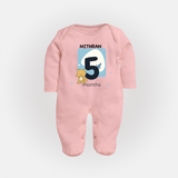 Commemorate This Special Moment With Our Bespoke Baby Sleep Suit, Perfect For 5-Month Celebration - BABY PINK - New Born (Chest 7.5")