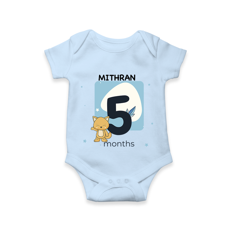 Commemorate This Special Moment With Our Bespoke Baby Romper, Perfect For 5-Month Celebration - BABY BLUE - 0 - 3 Months Old (Chest 16")